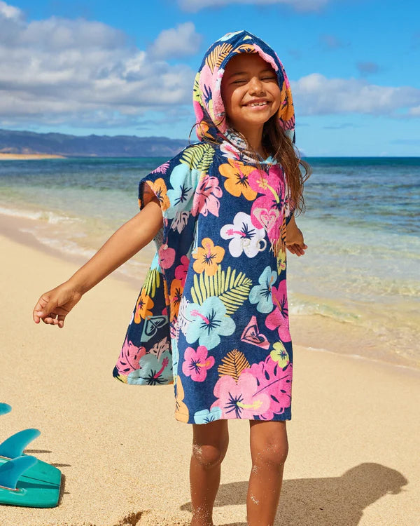 ROXY GIRLS STAY MAGICAL HOODED TOWEL BEACH COVER UP MOOD INDIGO