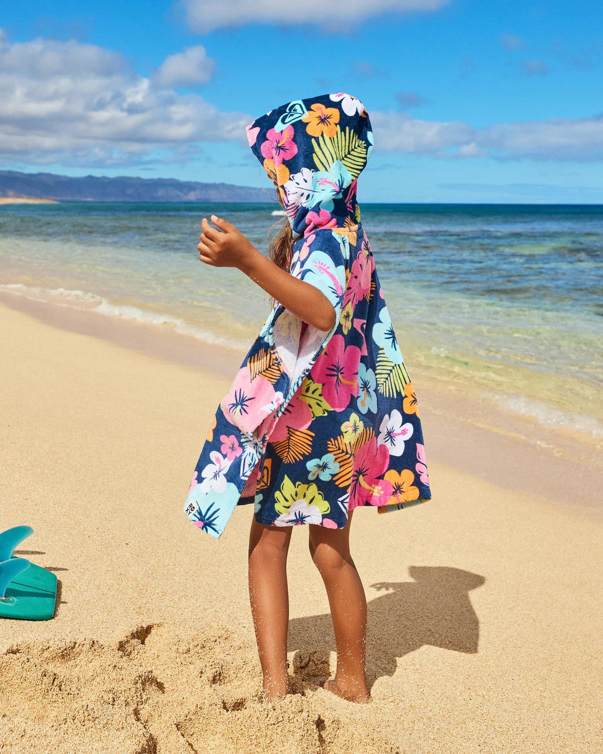 ROXY GIRLS STAY MAGICAL HOODED TOWEL BEACH COVER UP MOOD INDIGO