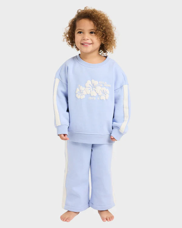 BILLABONG GIRLS WELCOME TO BILLABONG PANTS 0-5 TWILIGHT BLUE SURF TRACK PANTS