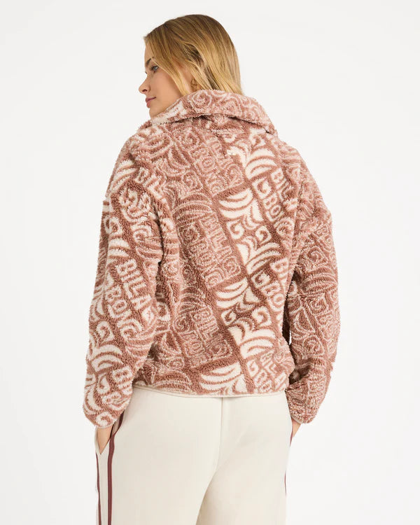 BILLABONG GO FOR IT HALF ZIP FLEECE PULLOVER BROWNSTONE