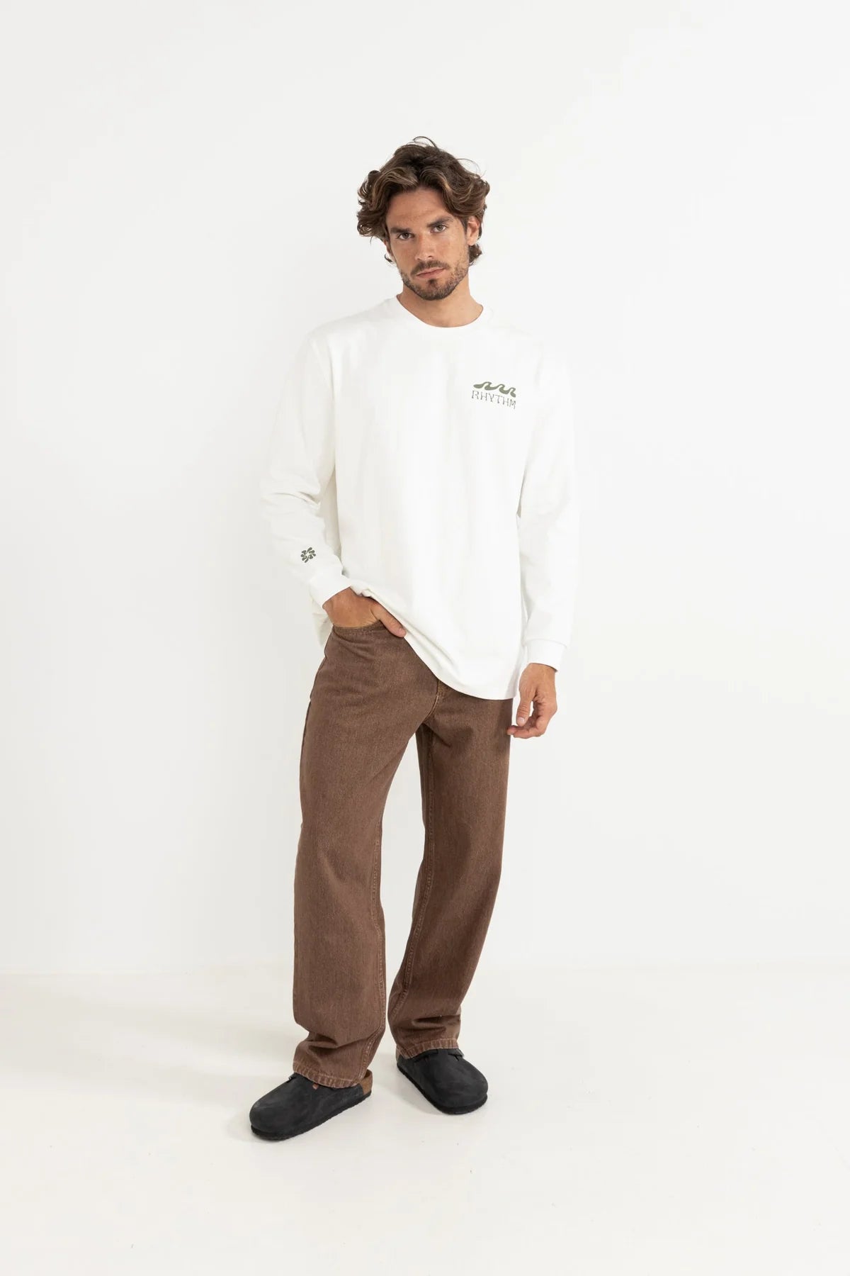 RHYTHM GRANGE LOOSE FIT LS T SHIRT ECRU