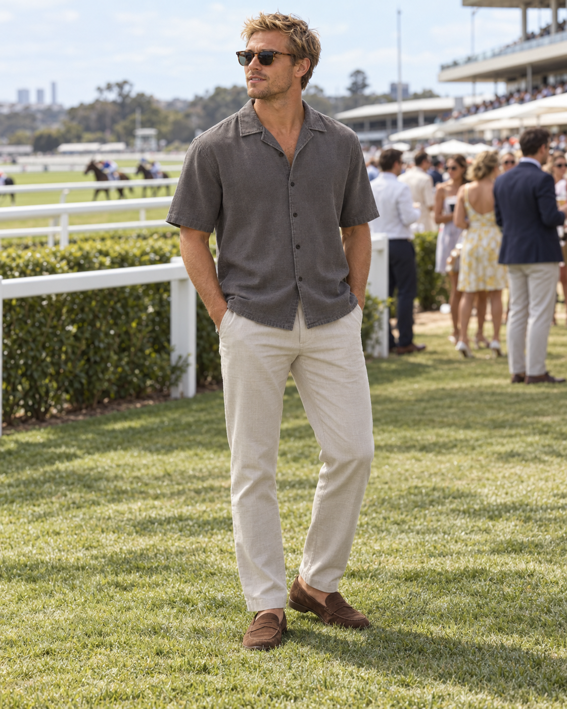 INDUSTRIE WASHED MARBELLA SHORT SLEEVE SHIRT - GUNMETAL