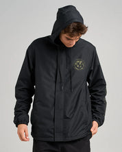 THE MAD HUEYS H SERIES SPLIT SPRAY JACKET MEN’S WATER RESISTANT FLEECE LINED BLACK