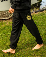 THE MAD HUEYS H SERIES SPLIT TRACKPANT MEN’S FLEECE LOUNGE PANTS BLACK