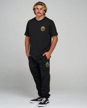THE MAD HUEYS H SERIES SPLIT TRACKPANT MEN’S FLEECE LOUNGE PANTS BLACK