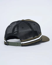 THE MAD HUEYS H SERIES SPLIT TWILL TRUCKER CAP MEN’S MESH SNAPBACK OLIVE