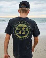 THE MAD HUEYS H SERIES SPLIT YOUTH SS TEE KIDS COTTON T SHIRT VINTAGE BLACK