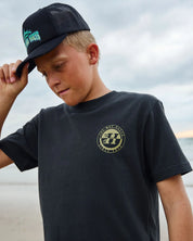 THE MAD HUEYS H SERIES SPLIT YOUTH SS TEE KIDS COTTON T SHIRT VINTAGE BLACK