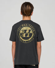 THE MAD HUEYS H SERIES SPLIT YOUTH SS TEE KIDS COTTON T SHIRT VINTAGE BLACK