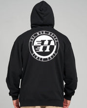 THE MAD HUEYS H SERIES SPLIT ZIP HOODIE MEN’S FLEECE HOODED JACKET BLACK
