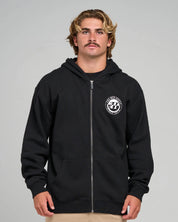 THE MAD HUEYS H SERIES SPLIT ZIP HOODIE MEN’S FLEECE HOODED JACKET BLACK