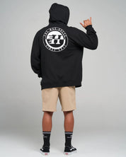 THE MAD HUEYS H SERIES SPLIT ZIP HOODIE MEN’S FLEECE HOODED JACKET BLACK