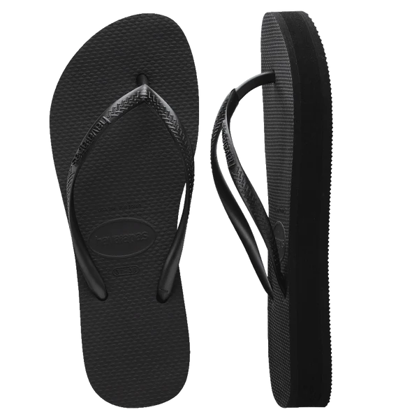 HAVAIANAS SLIM FLATFORM THONGS – BLACK