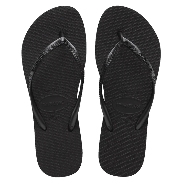 HAVAIANAS SLIM FLATFORM THONGS – BLACK