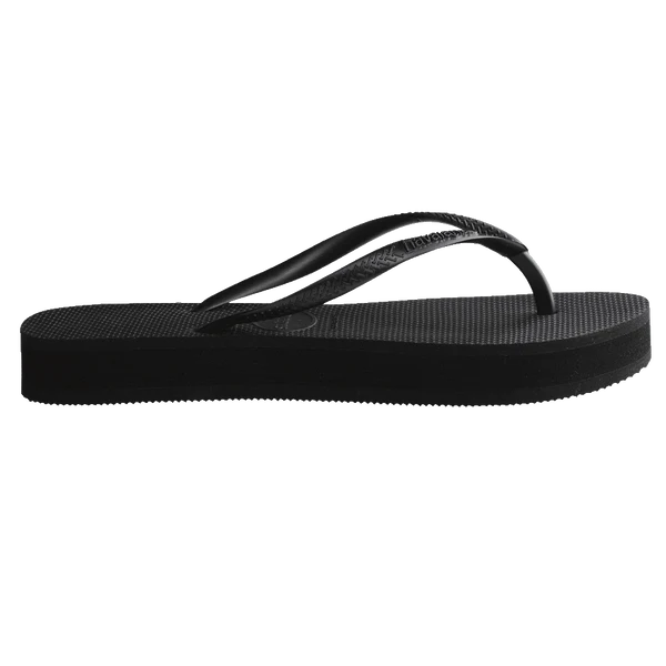 HAVAIANAS SLIM FLATFORM THONGS – BLACK