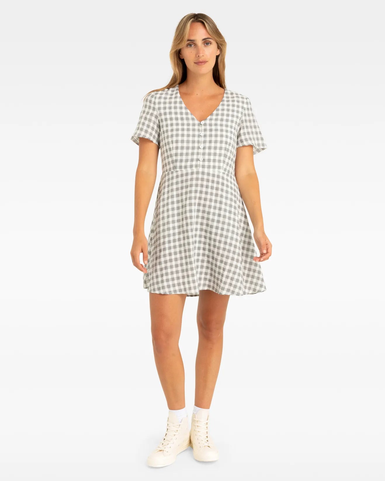 HURLEY CHECK MINI DRESS