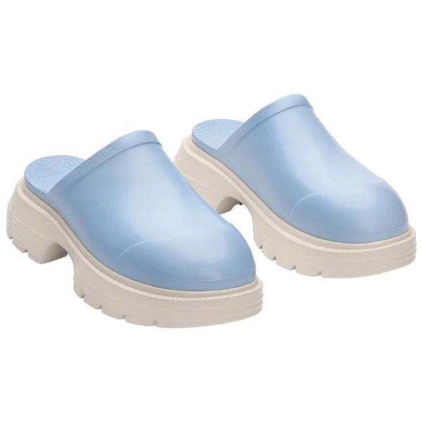 IMPALA BUBBLE SOFT MULE SLIP ON COMFORT SHOE CASUAL EVERYDAY WEAR – BLUE / CREAM