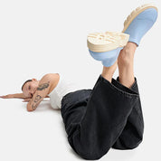 IMPALA BUBBLE SOFT MULE SLIP ON COMFORT SHOE CASUAL EVERYDAY WEAR – BLUE / CREAM