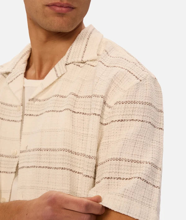 INDUSTRIE CAPARICA SHORT SLEEVE SHIRT - BROWN