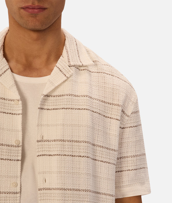 INDUSTRIE CAPARICA SHORT SLEEVE SHIRT - BROWN