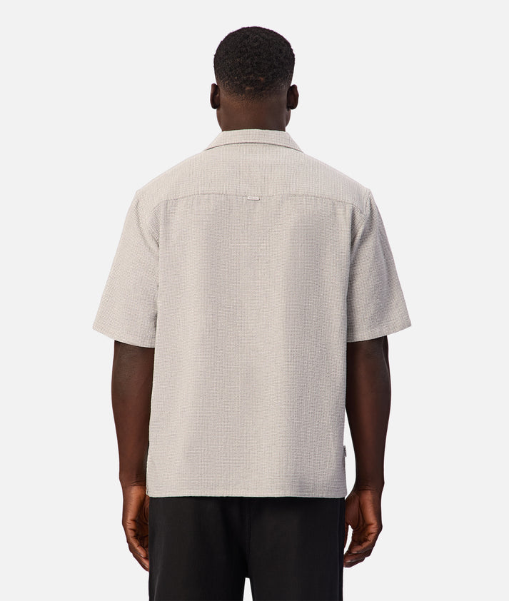 INDUSTRIE THE CHECK MARBELLA SHORT SLEEVE SHIRT – GUNMETAL