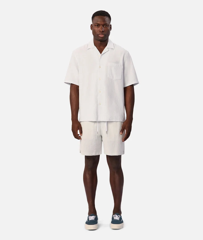 INDUSTRIE THE CHECK MARBELLA SHORT SLEEVE SHIRT – SKY / OFF WHITE