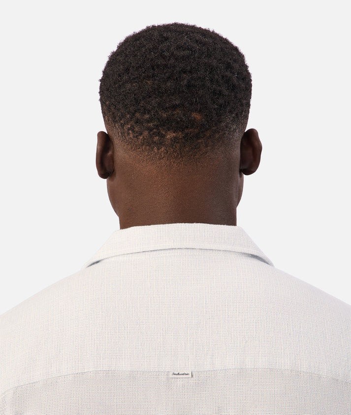 INDUSTRIE THE CHECK MARBELLA SHORT SLEEVE SHIRT – SKY / OFF WHITE