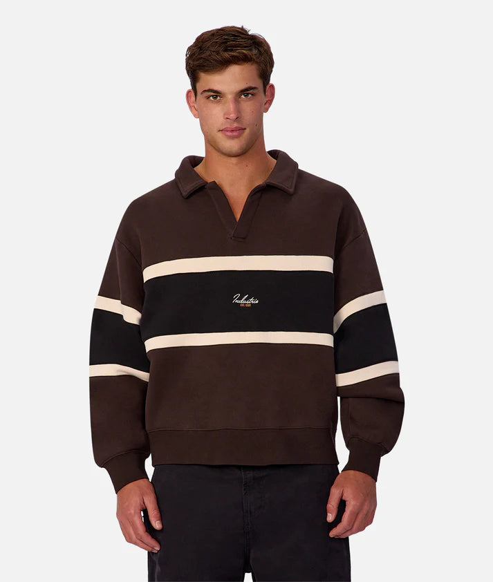 INDUSTRIE THE EASTBOURNE TRACK TOP – BROWN COMBO