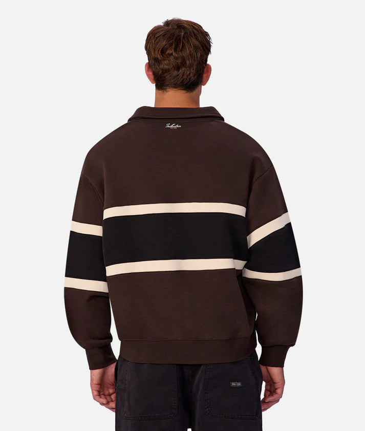 INDUSTRIE THE EASTBOURNE TRACK TOP – BROWN COMBO
