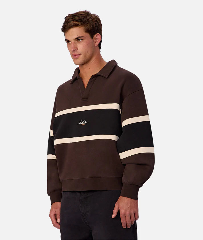 INDUSTRIE THE EASTBOURNE TRACK TOP – BROWN COMBO