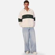 INDUSTRIE THE EASTBOURNE TRACK TOP – OATMEAL RICH GREEN