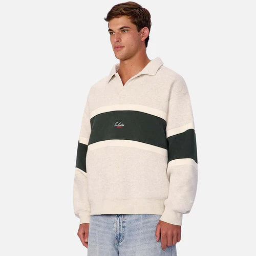 INDUSTRIE THE EASTBOURNE TRACK TOP – OATMEAL RICH GREEN