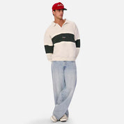 INDUSTRIE THE EASTBOURNE TRACK TOP – OATMEAL RICH GREEN
