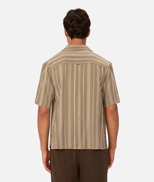 INDUSTRIE FABRIANO SHORT SLEEVE SHIRT MENS LIGHTWEIGHT SUMMER CASUAL FIT – OLIVE STONE