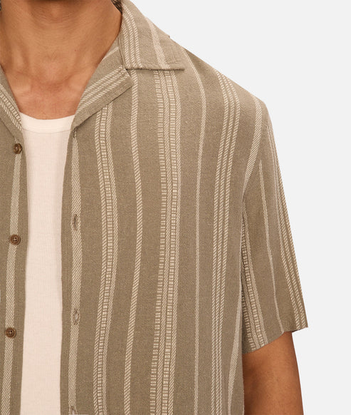 INDUSTRIE FABRIANO SHORT SLEEVE SHIRT MENS LIGHTWEIGHT SUMMER CASUAL FIT – OLIVE STONE