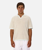 INDUSTRIE LAVENO KNIT POLO - MINT / CAMEL