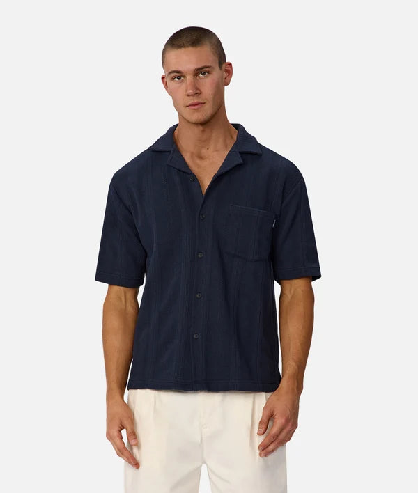 INDUSTRIE MALAGA SHORT SLEEVE SHIRT - NEW NAVY