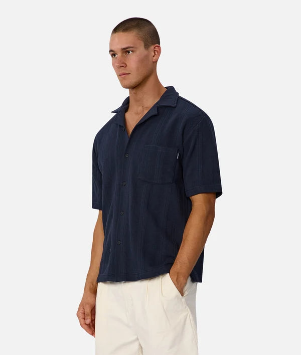 INDUSTRIE MALAGA SHORT SLEEVE SHIRT - NEW NAVY