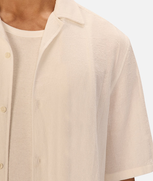 INDUSTRIE MARBELLA SHORT SLEEVE SHIRT - CREAM