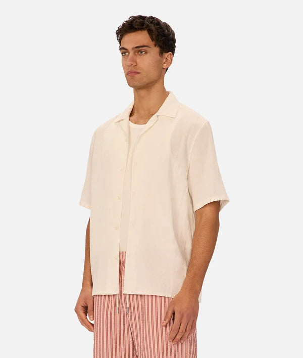 INDUSTRIE MARBELLA SHORT SLEEVE SHIRT - CREAM