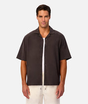 INDUSTRIE MARBELLA SHORT SLEEVE SHIRT - UMBER