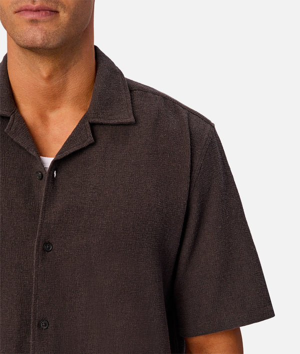 INDUSTRIE MARBELLA SHORT SLEEVE SHIRT - UMBER