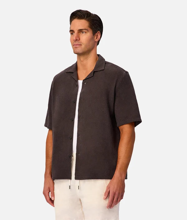 INDUSTRIE MARBELLA SHORT SLEEVE SHIRT - UMBER