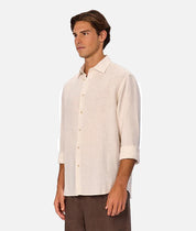 INDUSTRIE MONACO LONG SLEEVE SHIRT MENS PREMIUM SMART CASUAL FIT – CREAM BEIGE