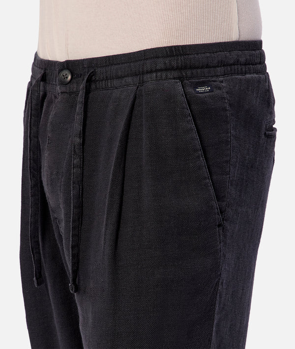 INDUSTRIE NEW CAPRI LINEN PANTS - OD NAVY