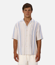 INDUSTRIE OAKFIELD SHORT SLEEVE SHIRT MENS LIGHTWEIGHT SUMMER CASUAL FIT – BLUE MULTI