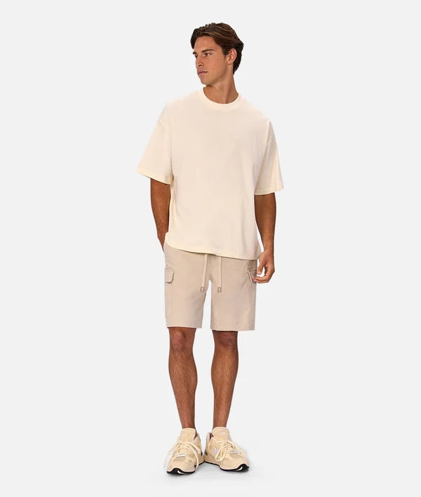 INDUSTRIE PLATOON COMBAT CARGO SHORTS - STONE 25