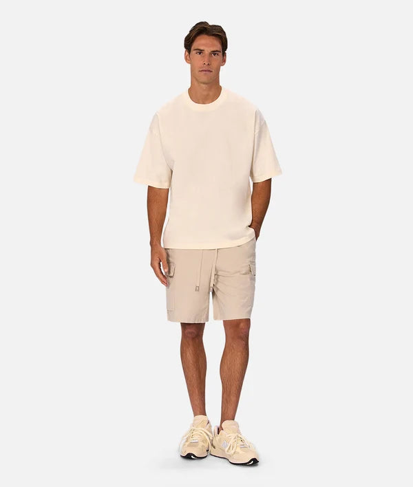 INDUSTRIE PLATOON COMBAT CARGO SHORTS - STONE 25