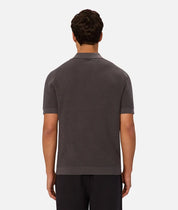 INDUSTRIE RAVENNA WAFFLE KNIT POLO - SLATE 25