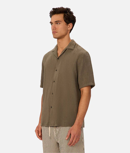 INDUSTRIE SEGURO SHORT SLEEVE SHIRT MENS LIGHTWEIGHT SUMMER CASUAL FIT – LEAF